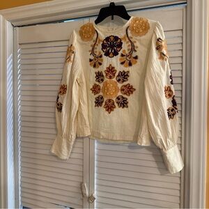 Pinch Cream Floral Boho Blouse